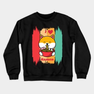 Dog Eating Ramen Crewneck Sweatshirt